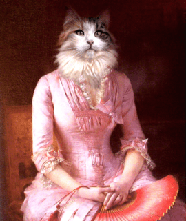 Portrait de chat Norvégien femme 1900 - 90 X 70 cm