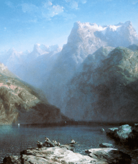 Paysage des Alpes et du lac 75 x 90 Cm