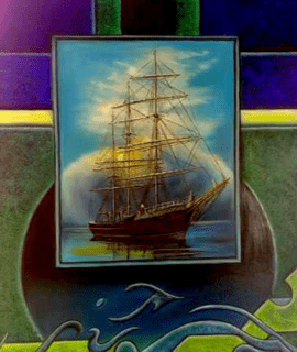 Mosaïque du trois mâts 60x90 cm