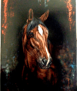 Tête de cheval 65x75 cm