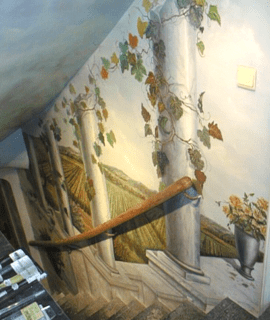 Fresques d'escalier, descente de cave à vin