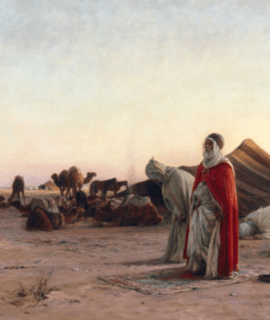 Paysage oriental les nomades 65x55cm