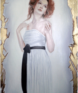 Portrait de Angie contour Or 24 Carats 60x90 cm